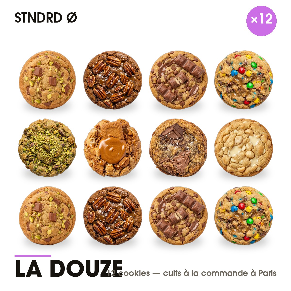 Les cookies de LA DOUZE, détourés sur fond blanc